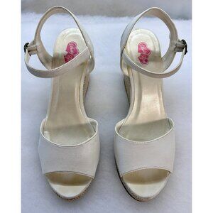 Women’s Sandals Baby Girl Brand Wedge Cork 2 Inch Heals Beige Size 8.5 M